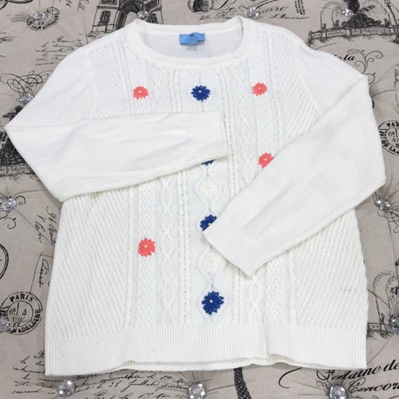 CeCe by Cynthia Steffe Embroidered Cable Knit Sweater - Picture 3 of 4